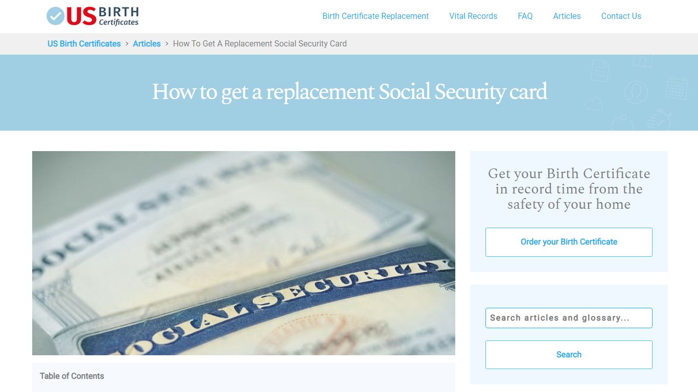 How to get a replacement Social Security card - US Birth Certificates